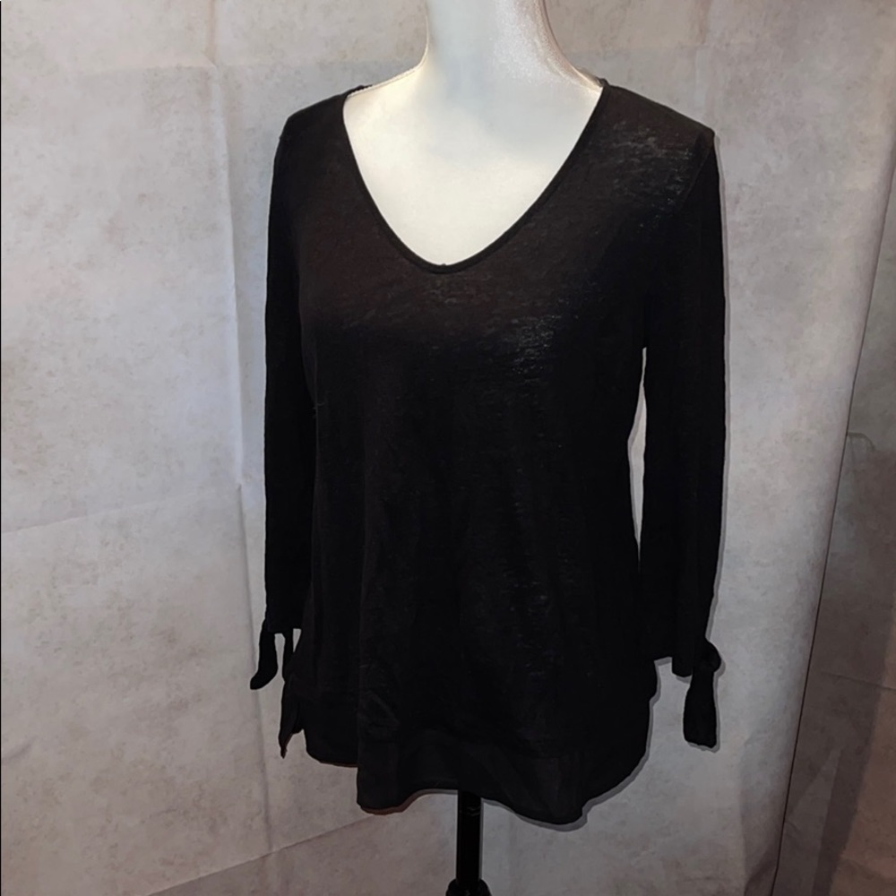 Sanctuary Black Long Sleeve Blouse with 3/4sleeves